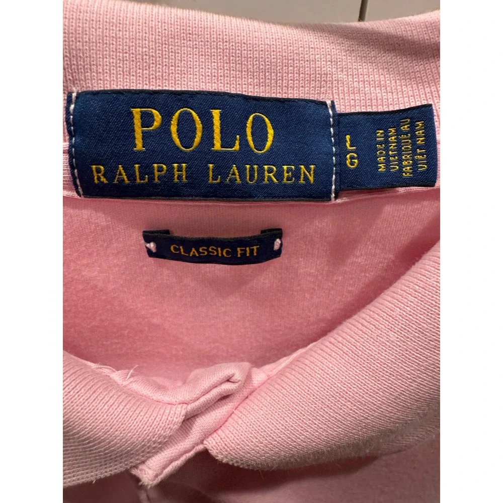 Polo Ralph Lauren Mens Classic Fit Short Sleeve Polo Shirt Pink Large